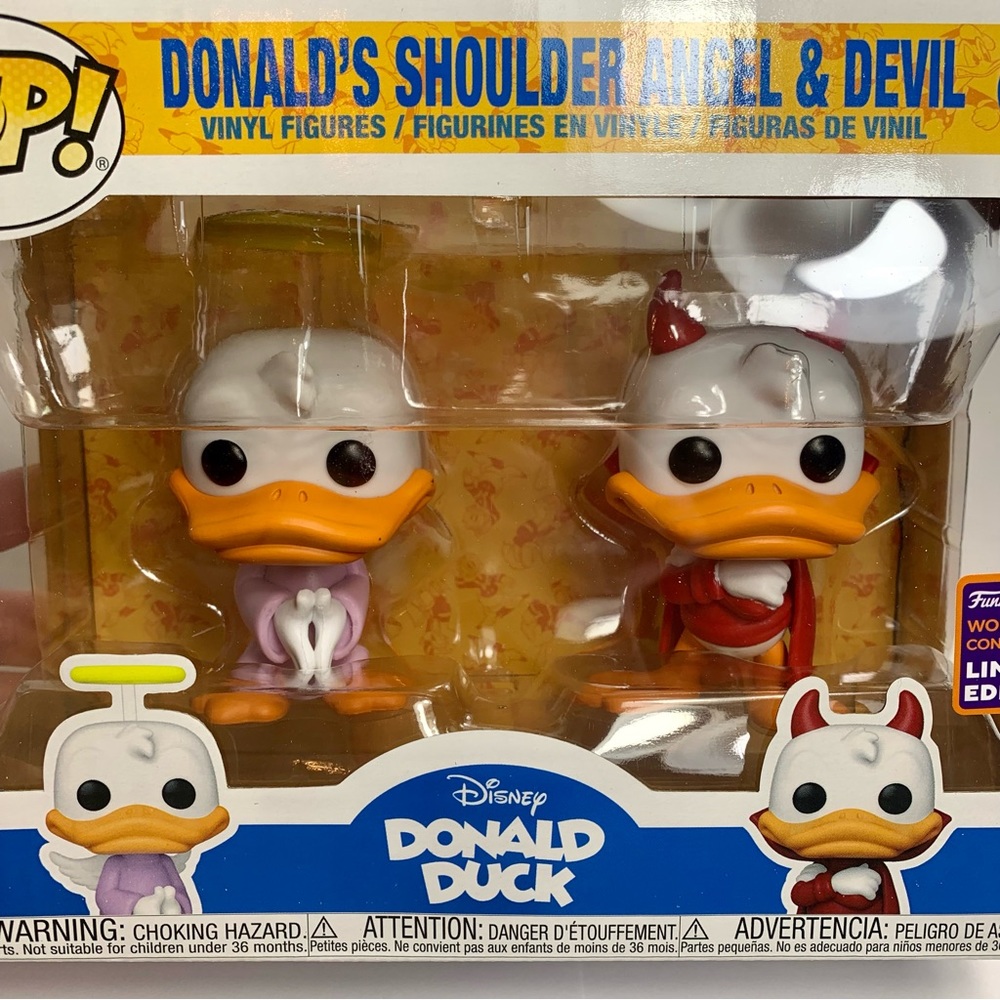Funko Pop. Disney Donald's Shoulder Angel & Devil.